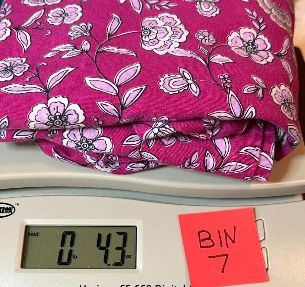 LOFT Blouse Womens M Purple Floral Chintz Short Puff Ruched Sleeves Round Neck